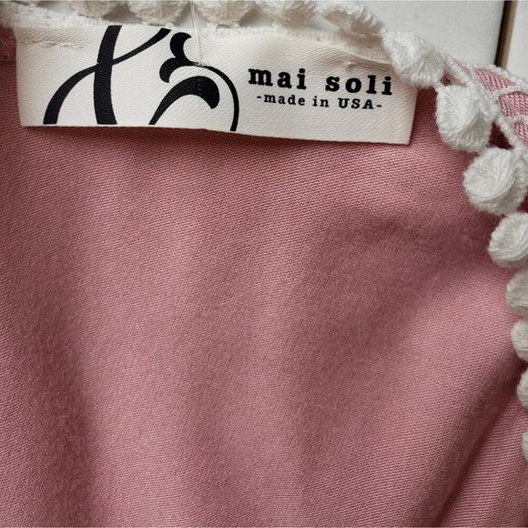 MAI SOI PINK LACE MAXI DRESS SIZE SMALL - Picture 5 of 6